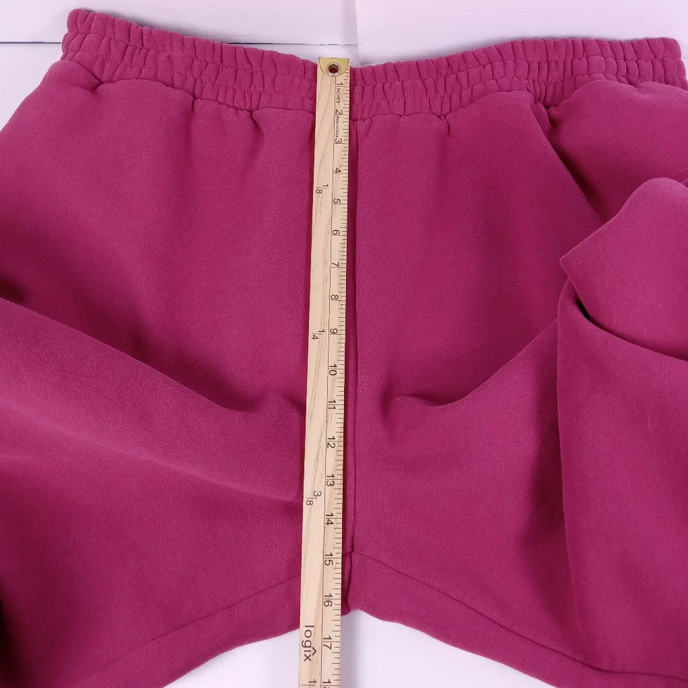Comfrt Fleece Jogger Sweatpants Size 3XL Burgundy Magenta Loungewear Cozy Travel